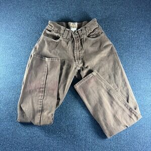 Joujou Time-Worn Brown Denim Jeans Vintage High Waist Straight Leg Womens 6